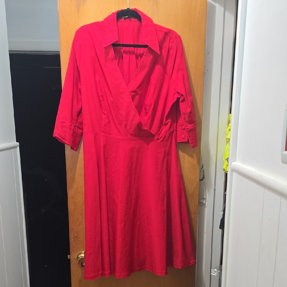 Elegant Red Wrap Dress